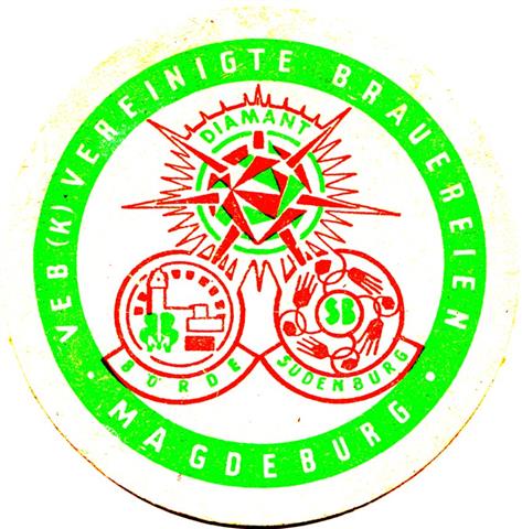 magdeburg md-st diamant diamant gemein 2a (rund215--veb k vereinigte-gr�nrot)